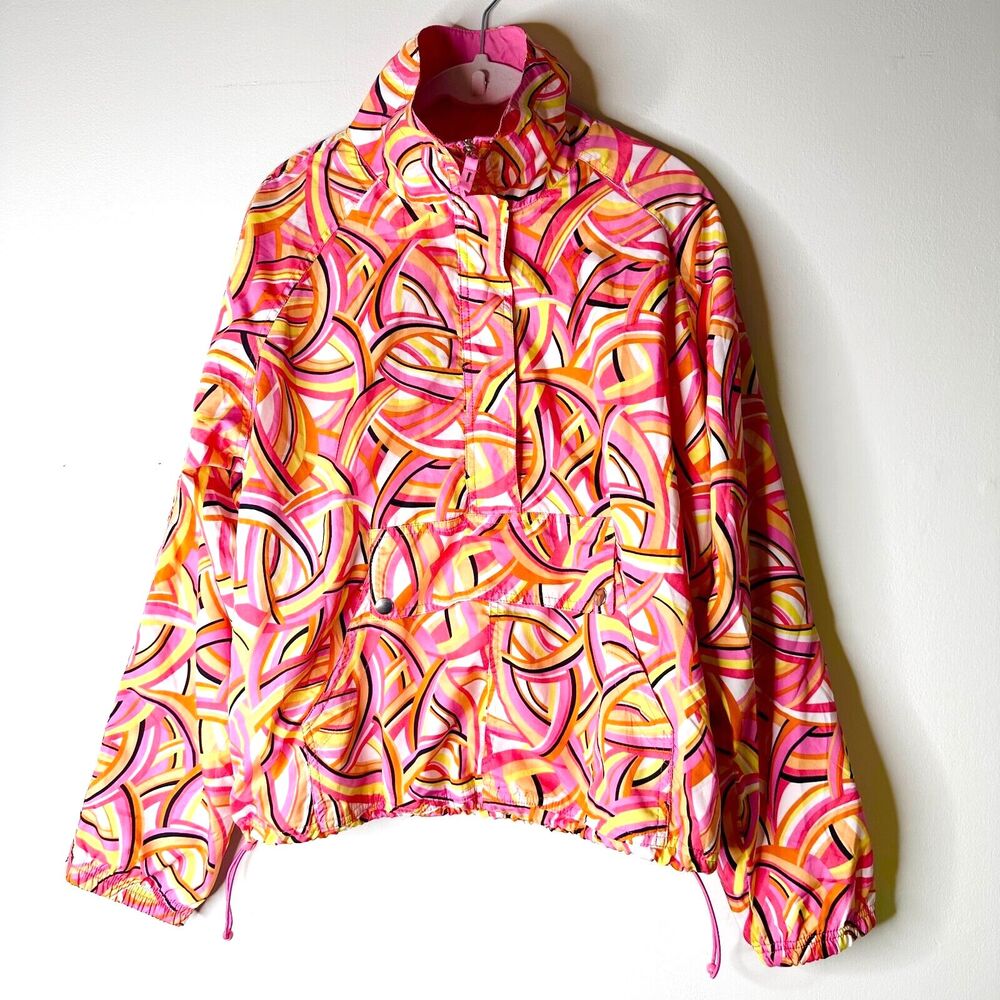 Coldwater Creek Jacket Women LP Pink Half Zip Windbreaker Barbie Athleisure NWOT
